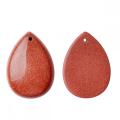 Natural 28x35MM Red Goldstone Waterdrop Pendant Necklace