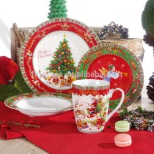 16 Pieces Fine New Bone China Christmas Plate and Mug set                
                                    Quality Assured
