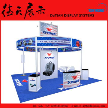 6x6m Creative Blue Shanghai Aluminum Tube Round Roof Booth