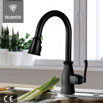 Matte Black Single Lever Pulldown Sprayer Sink Faucet