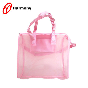 Quanzhou factory women pink mesh tote bag