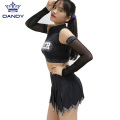 Vêtements de danse uniformes de cheerleading noirs