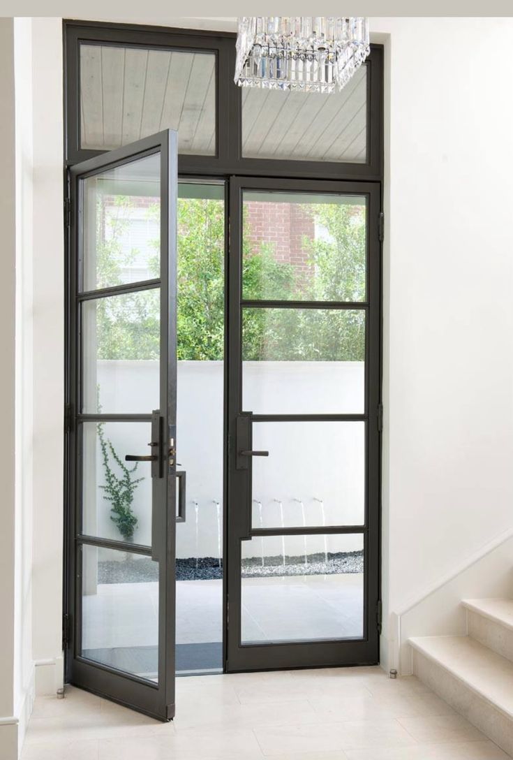 Puerta moderna de aluminio de un solo vidrio