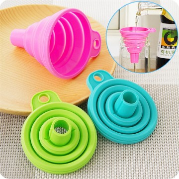 Useful Collapsible Style Funnel Hopper Protable Mini Silicone Gel Foldable Kitchen Cooking Tools Accessories Gadgets D3