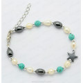 turquoise hematite beads bracelet