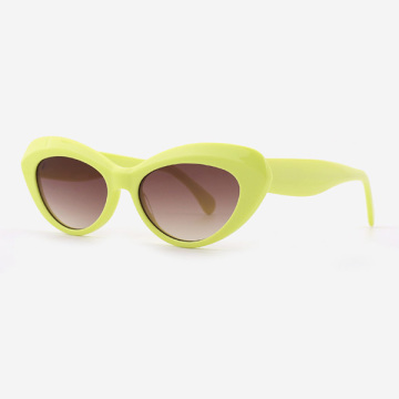 Cat Eye Lamination Bevel Acetate Women's Sunglasses