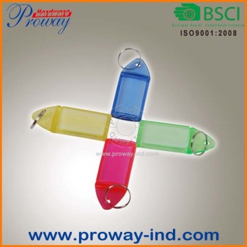 2014 cheap plastic key label with key ring