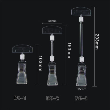 Transparent pop clip hanger widely used for showing significant information