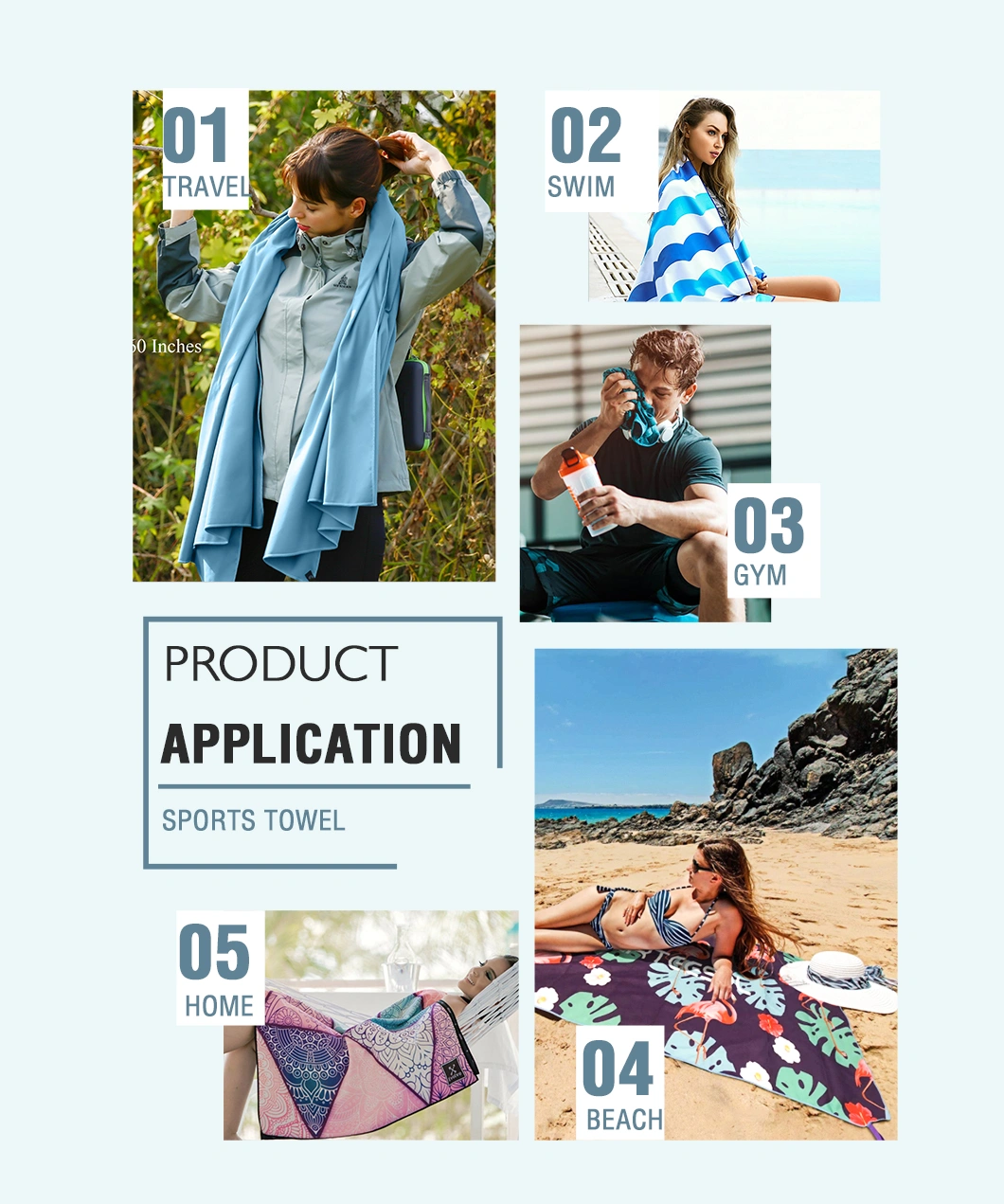 100% Polyester Outdoor Fashion Boys Girls Quick Fast Dry Beach Towel Surf Poncho Portable Traveltowels