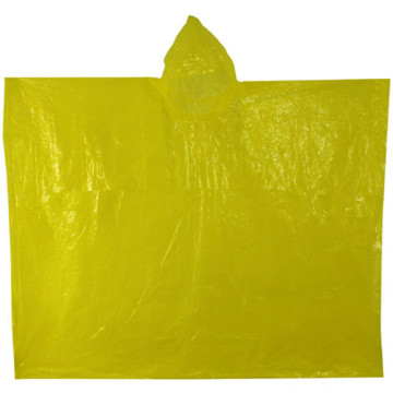 Goedkope mode gele plastic wegwerp regenponcho