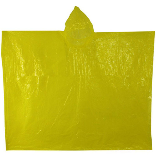 Poncho de pluie jetable en plastique jaune bon marché