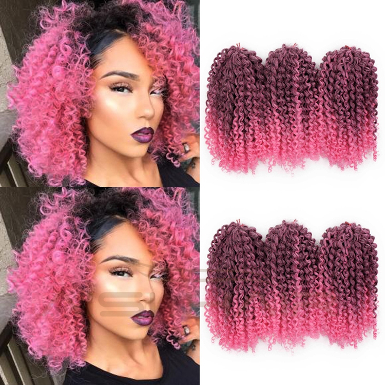 Aisi Hair Best Selling Wholesale Long Marly Bob Twisted Ombre Pink Dark Root Fiber Synthetic Crochet Braiding Hair Extensions
