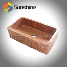 Featuring Apron Front Red Marble Single Basin Residential Kitchen Sink