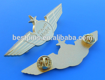 metal gold Arabian astronaut wing badges, personalized Arabian airforce wing emblem badges