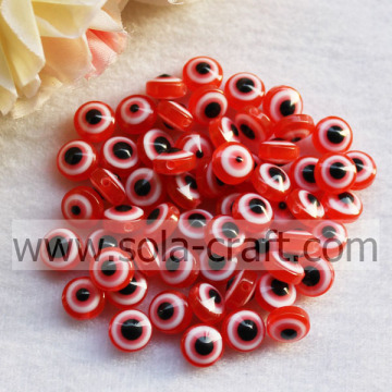 Accessoires de bricolage rouges 7 * 10MM Résine d&#39;espacement Acrylique Perles de résine pour les yeux de chat en vrac