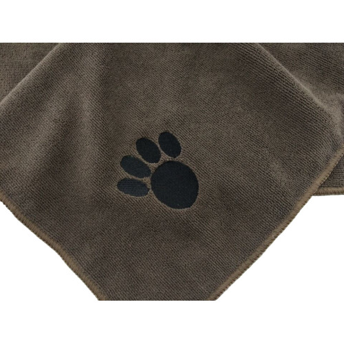 toalla del bordado de la pata del gato del perro de la microfibra