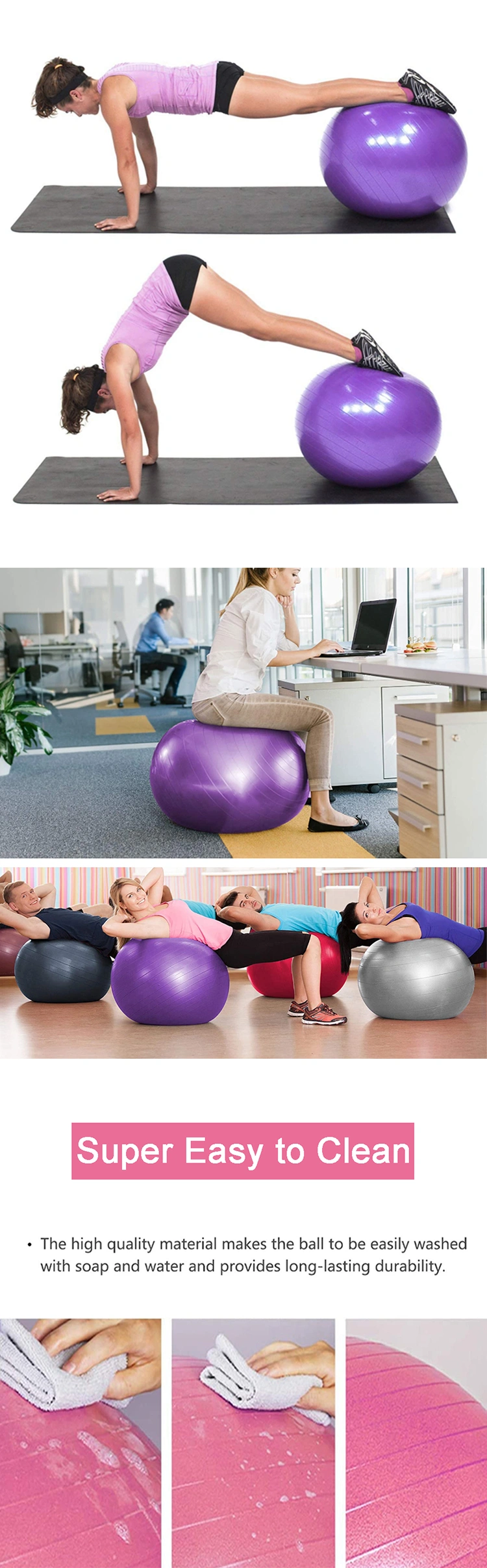 2021 Hot Massage Bosu Balance Exercise Pilates Gym Yoga Ball
