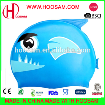 waterproof round silicone funny swimming caps