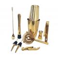 High Quality Unique Custom Logo Perfect Home Bar Gold color Plated Stainless Steel Bar tools Bartender Kit