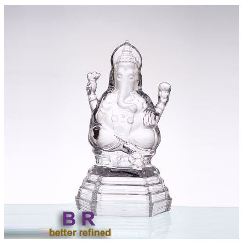 Hand Pressed Crystal Ganesh Glass Decoration