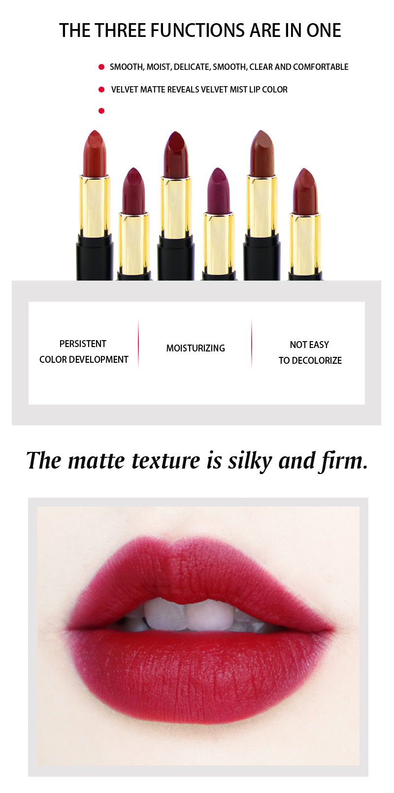 OEM factory Smooth Matte 30 colors customize private label waterproof Long Lasting Smooth matte lipstick