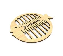 wood material fish shape mats & pads