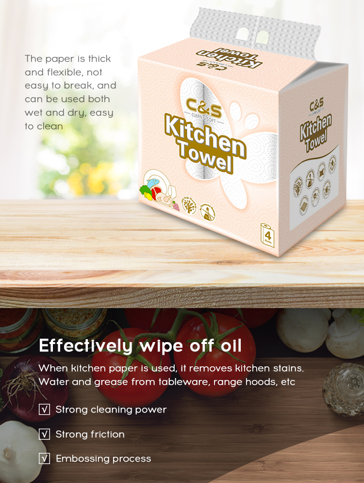 Customized Ultra Oil Suction Kitchen Paper Multi Functional Towel Paper Tissue