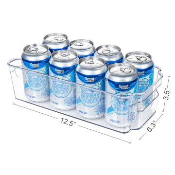 Large Clear PET Fridge Bins with Handles - Transparent Plastic Storage Bins