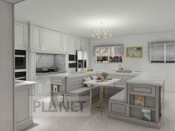 Luxury European Style White Kitchen Cabinet With Island