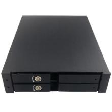 2.5in Dual Bay aluminum case and panel internal enclosure