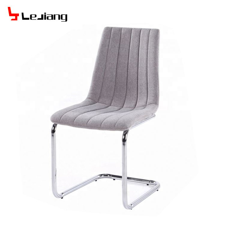 Free Sample Big Gray Malaysia Armrst Light Beige Chromed Leg Fabric Dining Chair With Fabric Ca117 Chaise Lounge Chair Dining