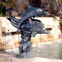 Garden Decorative casting brass dolphin statue
