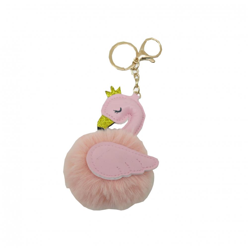 Pink Swan Plush Key Chain 1