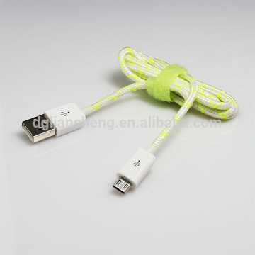 Nylon braided usb cable colorful micro braided usb cable