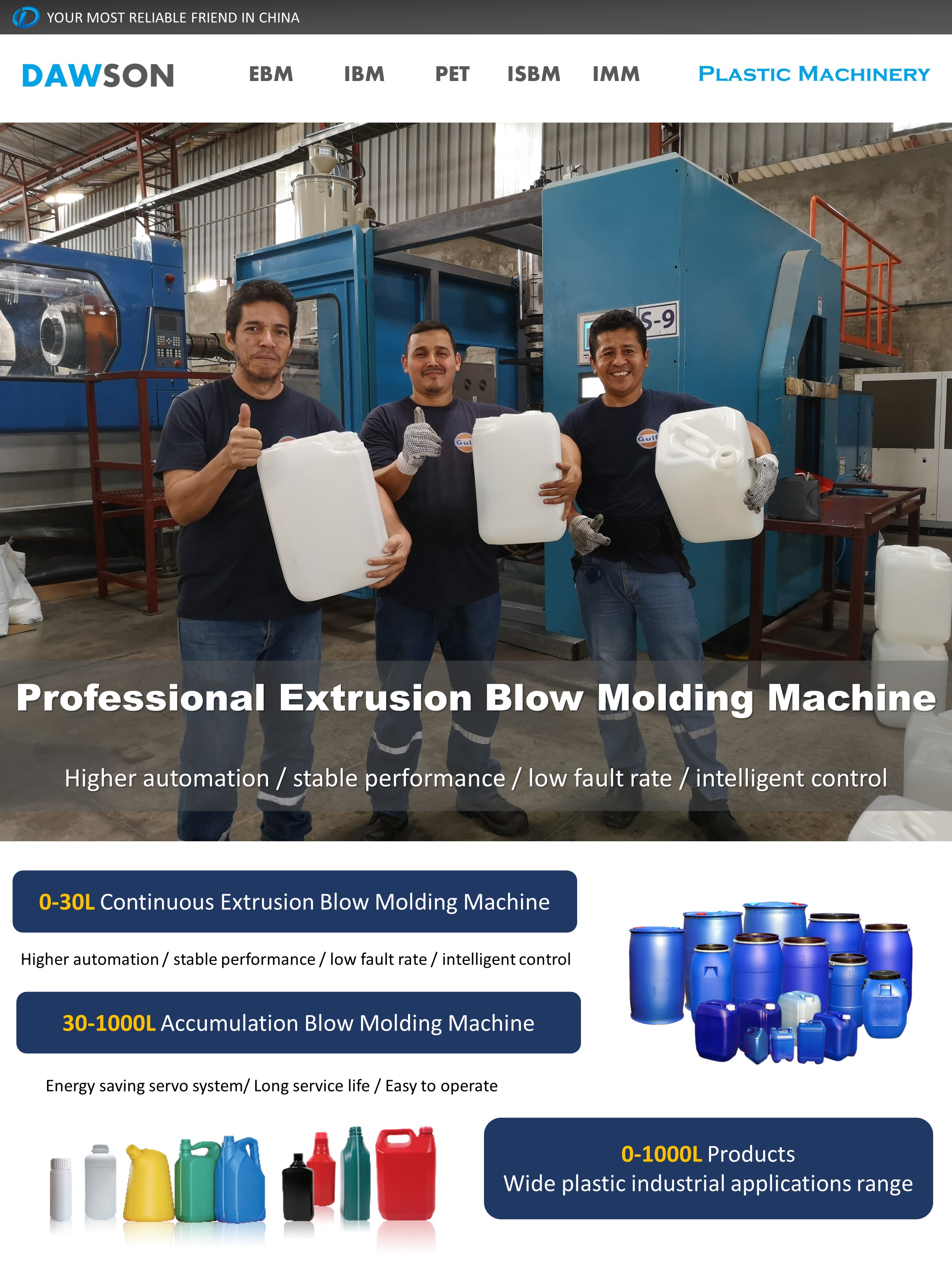 Jerrycan Blow Molding Machine HDPE Plastic Extrusion Blow Molding Machine Price