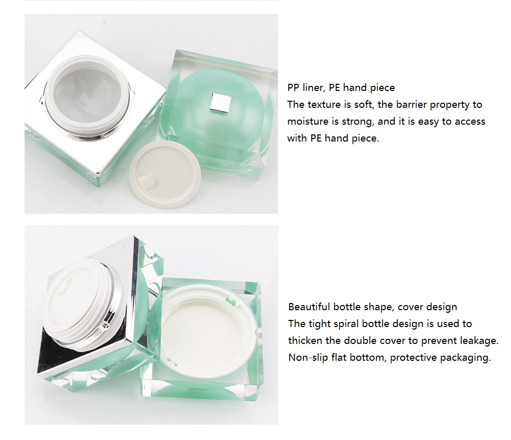 Green pump cosmetic packing acrylic cream bottle