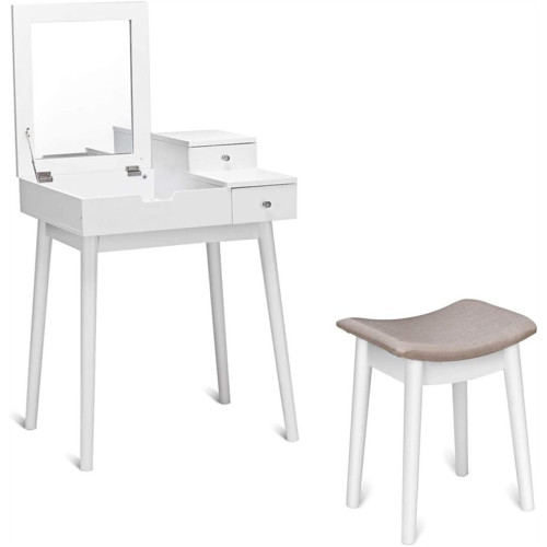 Vanity Dressing Table Set with Flip Top Mirror