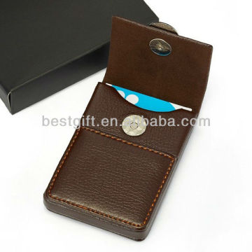 Leather Index Card Holder, business card holder, magnetic pouch