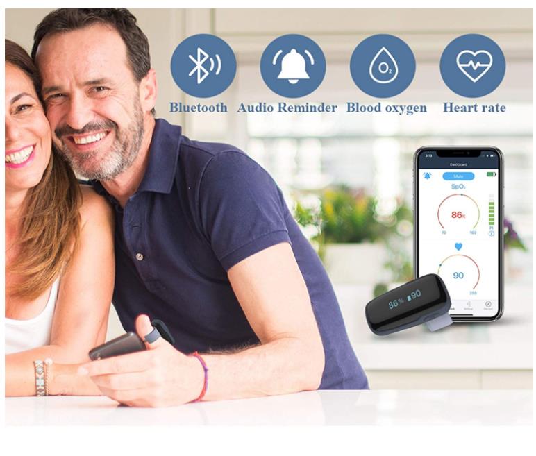 Wireless Wearable Health Monitor Pulse Meter with Audio Reminder in Free App Rechargeable Wearable  Monitor