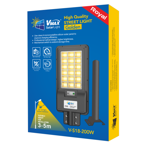 200W solar street light with charge indicator