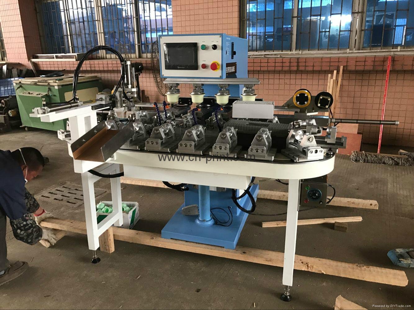 PLC 4 color rotary bottles pad printer 