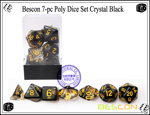 Crystal Black Dice Set-4