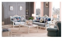 classic solid wood frame leather sofa