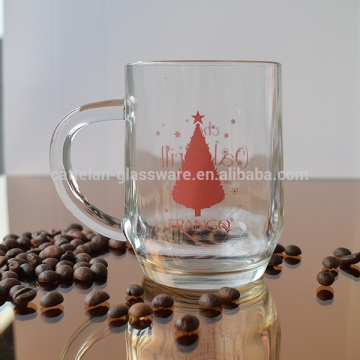 Glassware drinking glass mug with handle for Christamas
