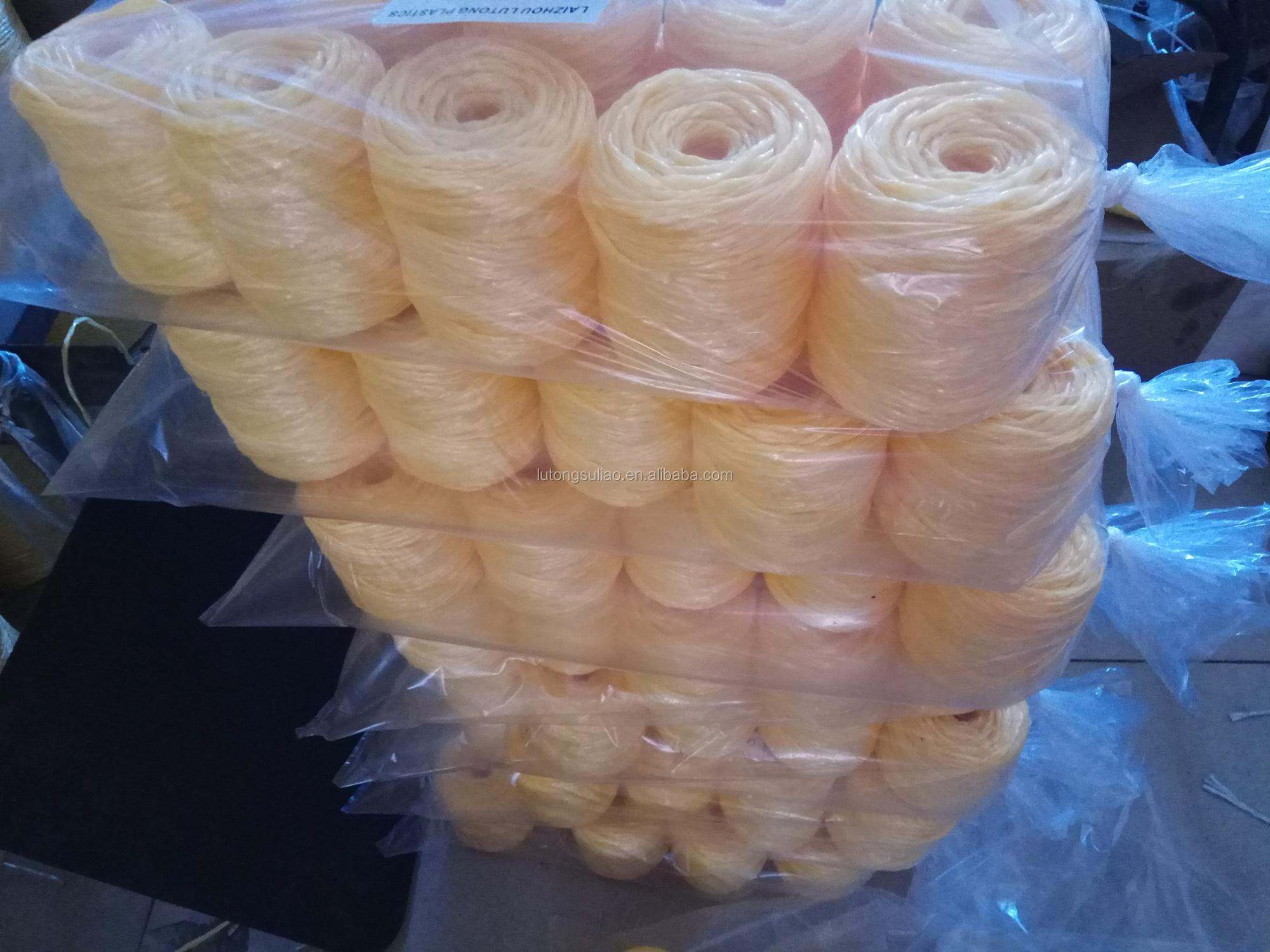 2 ply twisted tough baler twine in yellow colour ,superdan strength