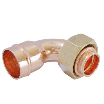 Conector de rosca doblado con anillo de soldadura de cobre