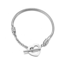 Yiwu Aceon Velle Stainless Steel Heart Toggle Charm Bracelet