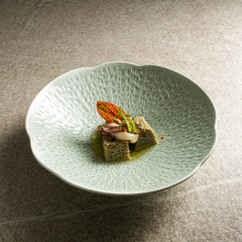 Contemporary Embossed Ceramic Dinnerware for Fine Dining Restaurants