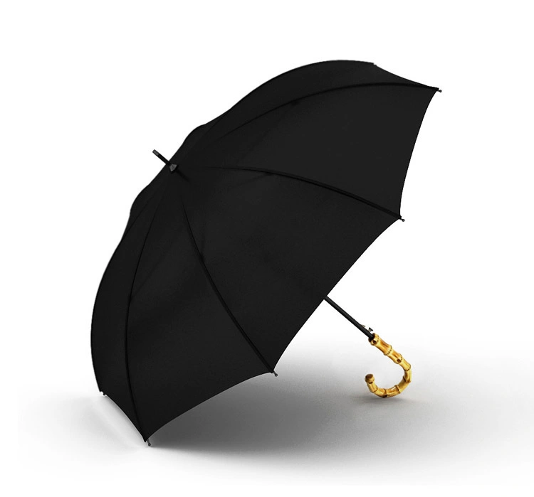 Luxury Men Big Size Long Handle Advertising Straight Umbrella with Special Design Bamboo Handle