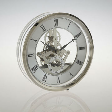Silver Metal quartz skeleton clock movement SKM3CS